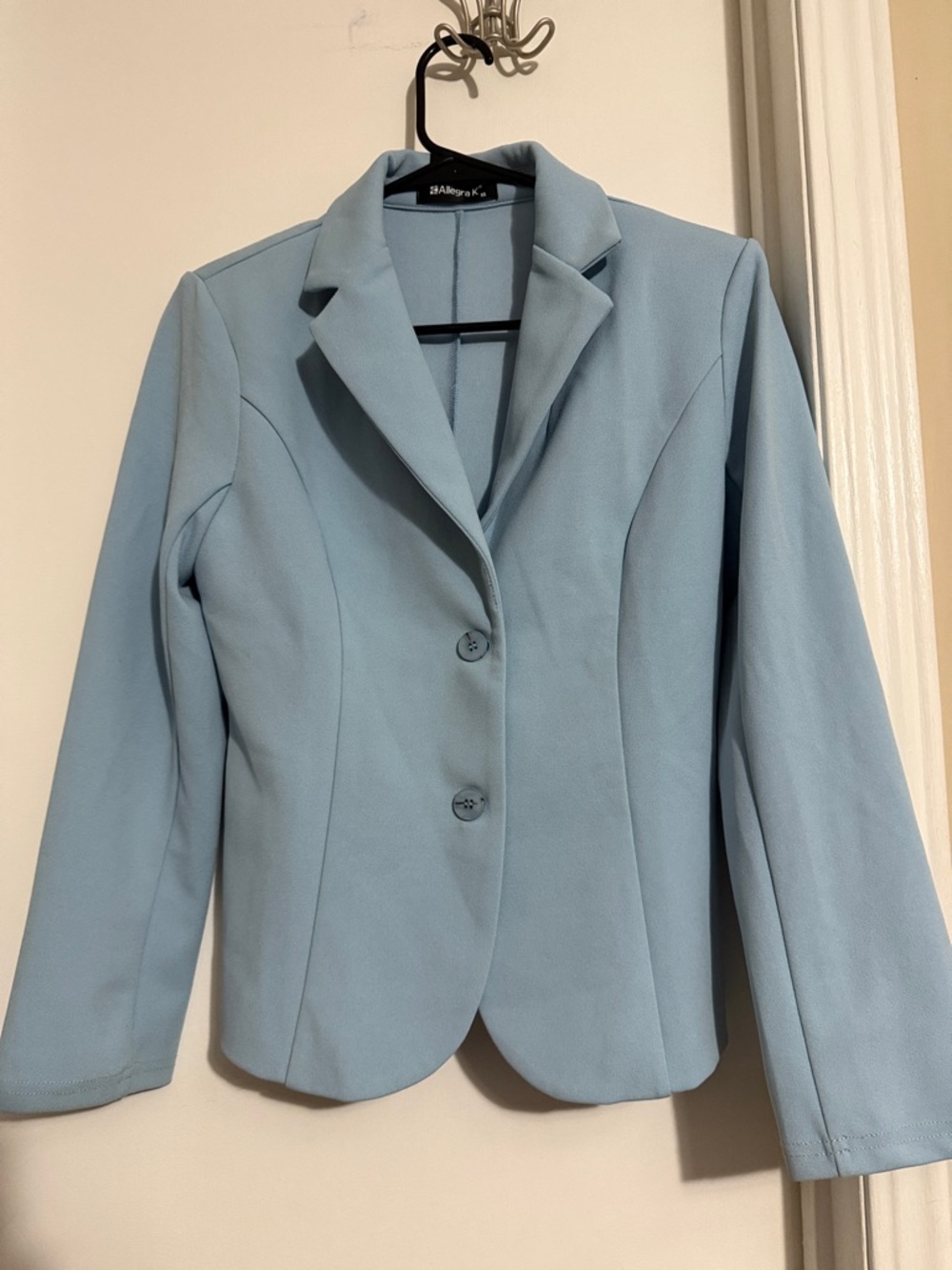 Allegra K Powder Blue Two-Button Women's Blazer